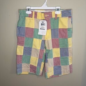 NWT RALPH LAUREN SPORT Vintage Y2K Multicolor Patchwork Shorts 2